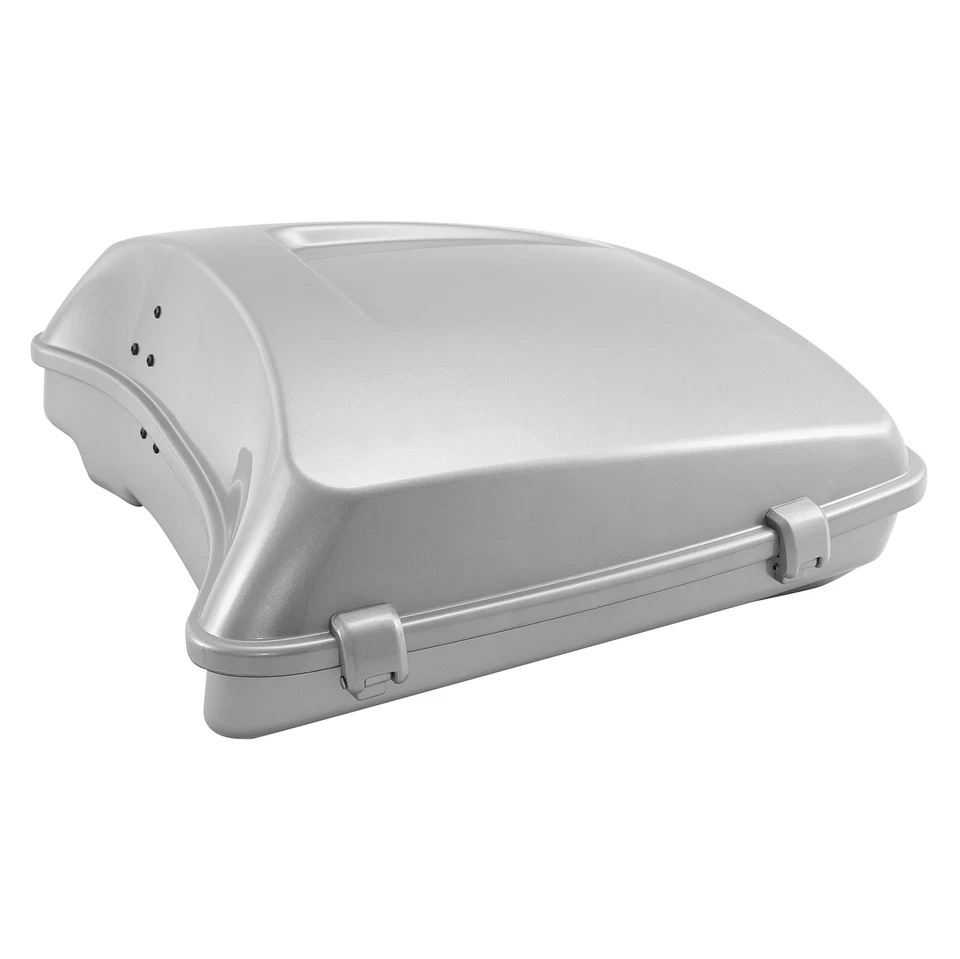 Baúl de afeitar apto para Harley CVO Street Glide acero carbonizado plateado relámpago Foto 3 de 4