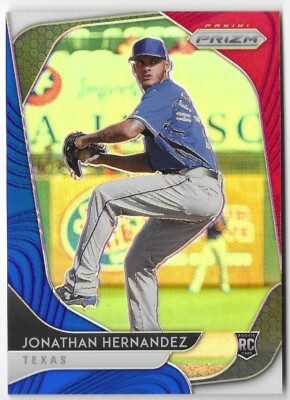 Jonathan Hernandez 2020 Panini Prizm Red White Blue Rookie #96 Rangers Parallel