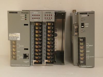 MODICON PROGRAMMABLE CONTROLLER PC-0085-103 & POWER SUPPLY PE-0001-000