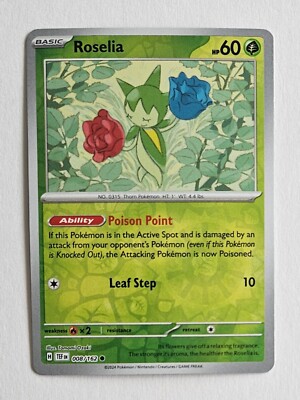 Pokemon TCG Roselia 008/162 Reverse Holo Temporal Forces FREE SHIPPING