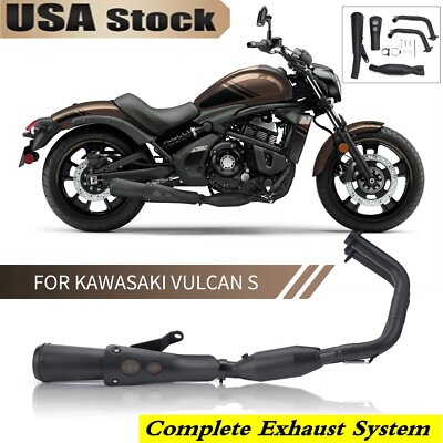 Full System For Kawasaki Vulcan S650 VN650 EN650 Exhaust Slip on Muffler 2015-23