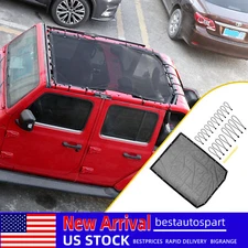 For Jeep Wrangler JL 2018-2023 4-Door Black Sunshade Bikini Soft Top Cover Net