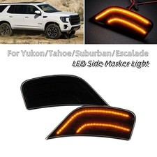 Smoked LED Front Side Marker Light For GMC Yukon Chevy Tahoe/Suburban/Escalade