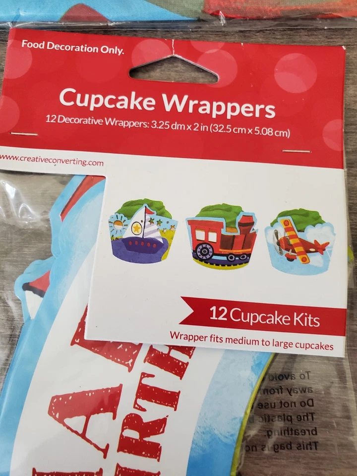 LOT Birthday ON THE GO Party SUPPLIES Cars PLANES Truck TRAINS Invite DECORATION - Image 4 of 4