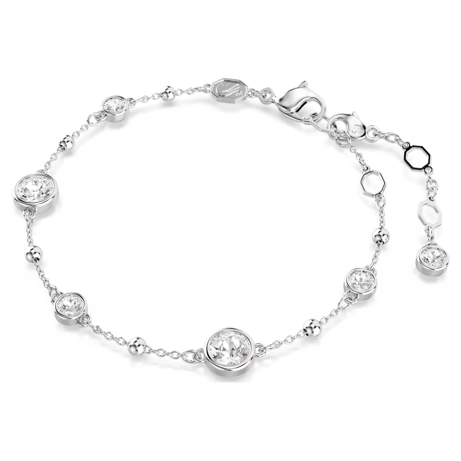 Bracciale Swarovski Imber 5696079 Bracelet Cristalli Bianco Tondi Rodio