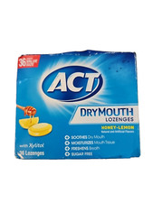 ACT Dry Mouth Lozenges With Xylitol 36-Count Sugar Free Honey-Lemon