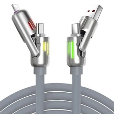 4 in 1 Multi-USB Charging Cable - MAX 240W Fast Charging/With USB A+ Type-C 4ft