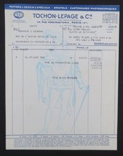 1951 PARIS TOCHON LEPAGE Invoice Illustrated Bristol Drawing Paper Billhead 106