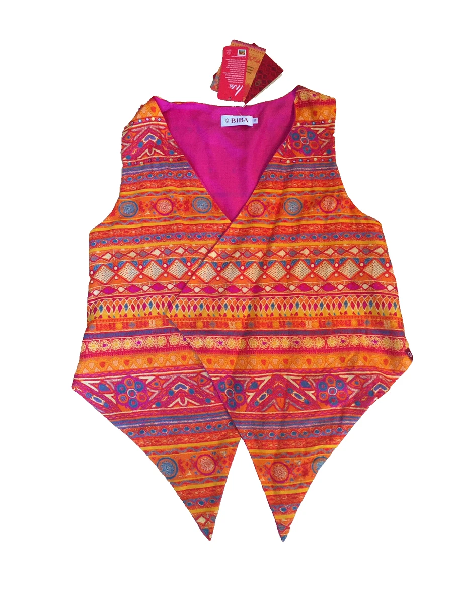 BIBA Fashion Ltd NWT Ladies Tangerine Dream Colorful Vest Size 36