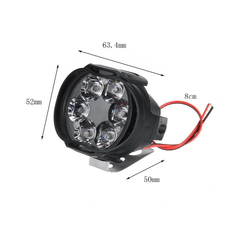 2 PIEZAS 12V Luz antiniebla LED de larga duración para motocicleta Lámpara de punto de conducción Faros para bicicleta Foto 2 de 4