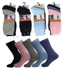 6 Pairs Womens Soft Moisture Wicking Cushioned Thermal Assorted Crew Boot Socks