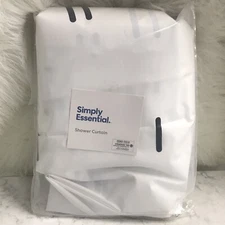 Simply Essential Shower Curtain Black / White Dashes  54x72