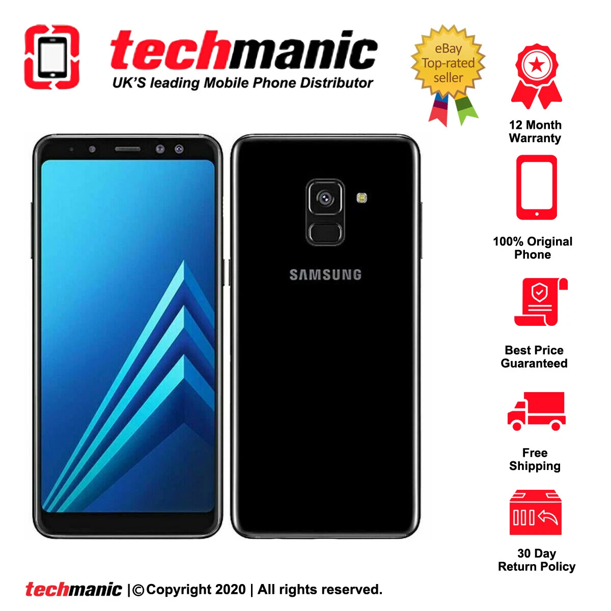 Samsung Galaxy A8 (2018) SM-A530F 32GB Black (Unlocked) Smartphone  8801643055288 eBay