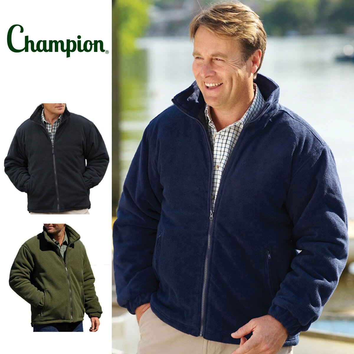 Mens Champion Glen Quilted Winter Warm Coat Padded Anti-pill Fleece Jacket
Opens in a new window or