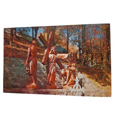 Postcard Chemin De La Croix The Way Of The Cross Ste Anne De Beaupre Quebec CA