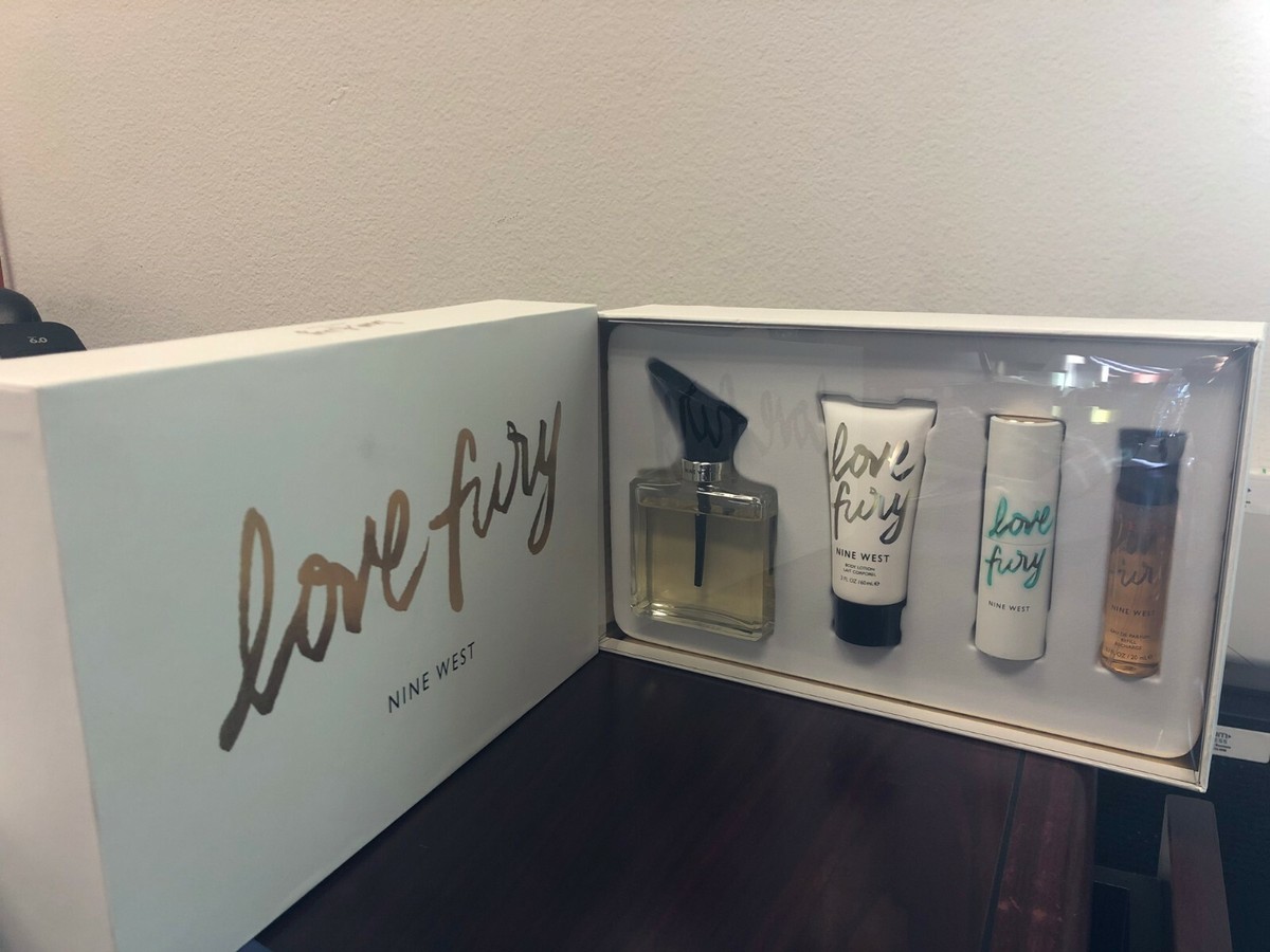 LOVE FURY NINE WEST 4 PIECES GIFT SET: 3.4 EDP Spray, 2 X 0.7(10