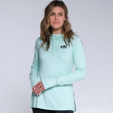 Brand New Womens Salty Crew Thrill Seekers Hooded Sun Shirt Sea Foam Size Small