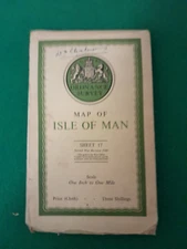 ORDNANCE SURVEY 1942 MAP OF THE ISLE OF MAN  SECOND WAR REVISION 1940 SHEET 17