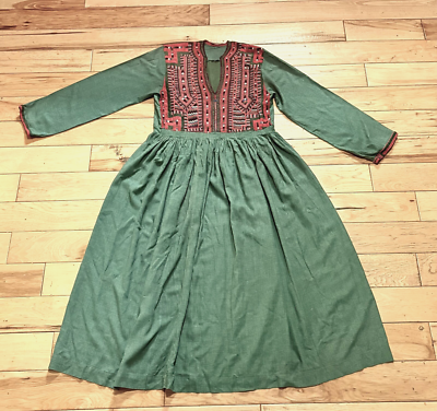 VINTAGE HAND SEWN BOHO HIPPIE DRESS, EMBROIDERED TOP FRONT, S-M? | eBay