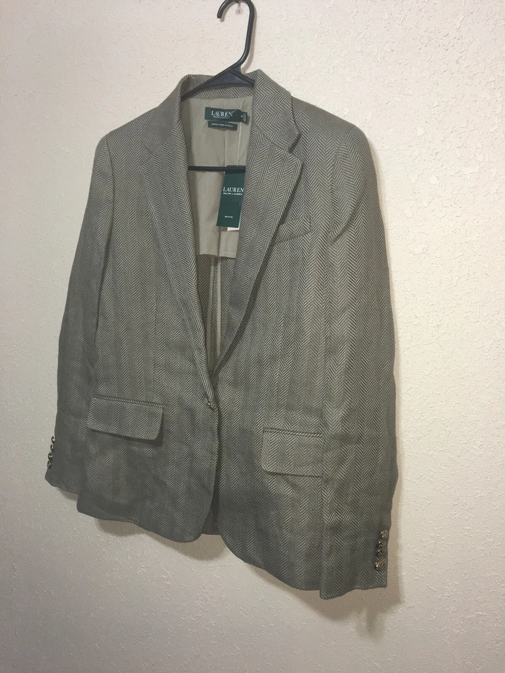 Blazer Ralph Lauren para mujer Wilona espiga tweed talla 10 P nuevo $345 Foto 4 de 4