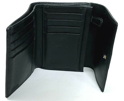 COACH Black Signature Logo Tri Fold Wallet with Coin Purse  display picture 1