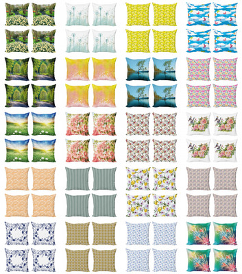 Ambesonne Spring Pattern Cushion Cover Set of 4 for Couch and Bed in 4 Sizes