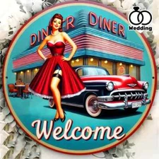AMERICA'S DINER Rustic Metal Sign RETRO FOOD ICE CREAM SMALL RESTERUANT 1950s