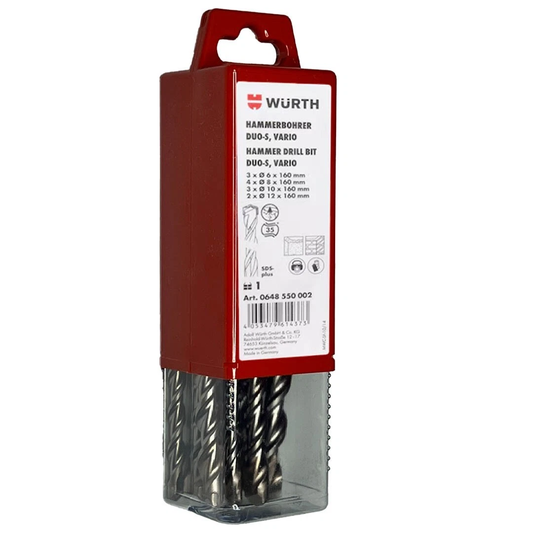 Hammerbohrer Plus Quadro-L Vario 12 mm x 100 mm x 160 mm | WÜRTH Hammerbohrer Plus Quadro-L Vario 12 mm x 100 mm x 160 mm | WÜRTH