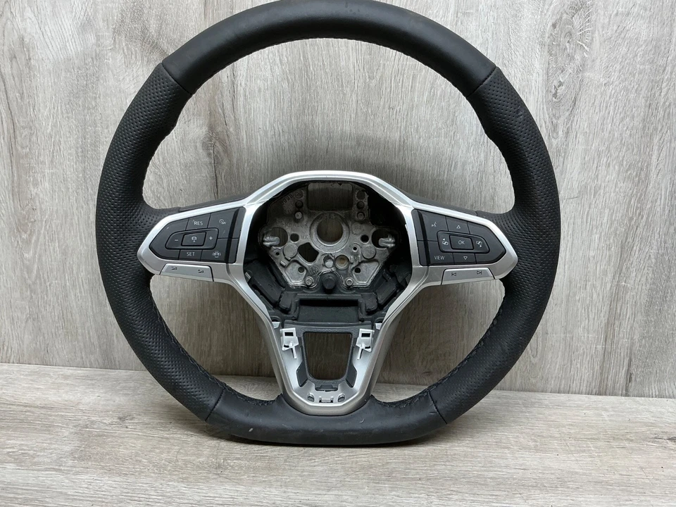 VW PASSAT ARTEON TIG..VOLANTE DEPORTIVO CUERO APLANADO LOGOTIPO R OEM Foto 2 de 4