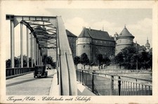 Ak Torgau an der Elbe, Elbbrücke mit Schloss - 4728579