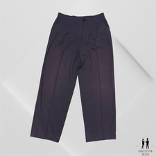 Vintage ESCADA Margaretha Ley Viscose Navy Pleated Front Pants 44 33x30