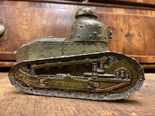 ww1 c1917 original pewter trench art french renault tank, Sir De Verdun