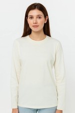 Womens Ladies Long Sleeve T Shirt Plain Cotton Crew Neck Regular Ringspun Top