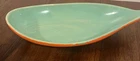 Vintage McCoy Moder Cope light Green / Orange Leaf pattern footed bowl dish
