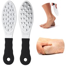 2 Pcs Stainless Steel Foot Scraper Metal File Double Sided Black