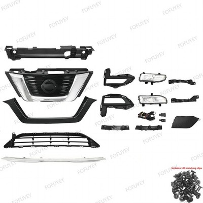 For Nissan Rogue 2017-2019 Front Upper Lower Grille Fog light Kit