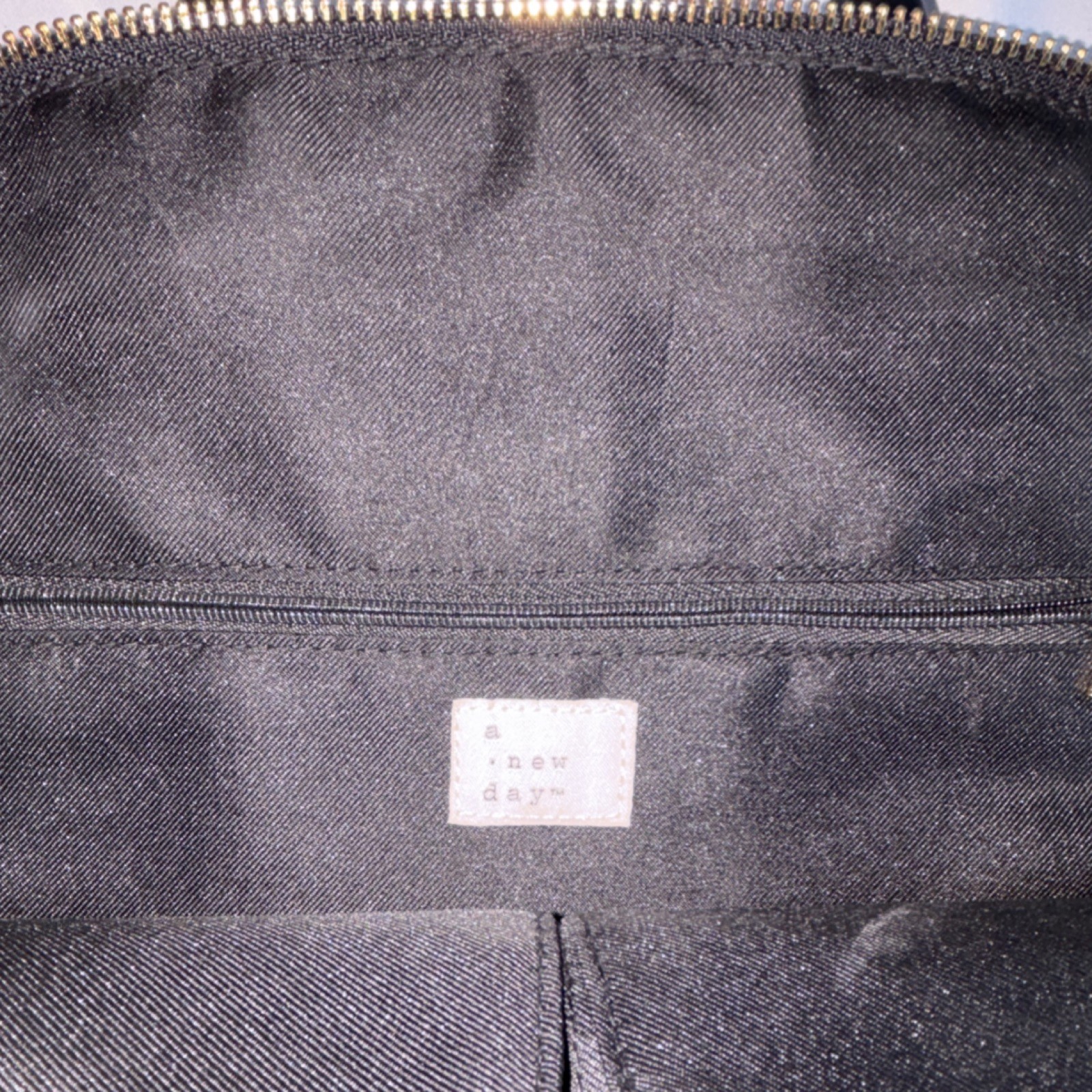 A New Day Black Solid Zip Backpack with Gold Hard… - image 2