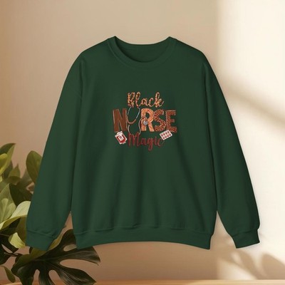 Black Nurse Magic Sweater | Black History Month Crewneck Sweatshirt 