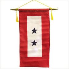 Vanguard FLAG: MADE IN USA - SERVICE BANNER WITH TWO BLUE STARS 8" x 15"