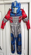 Transformers Optimus Prime Muscle Costume Kids 7-8 Mask Halloween Disguise Boys