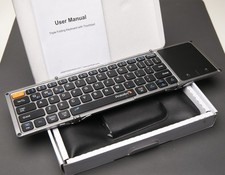 ProtoArc XK02 portable folding keyboard with touchpad-wireless USB C -OPEN BOX 