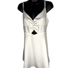 Edit by Nine West Feminine White Summer A-line Short Dress