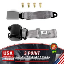 Heavy Duty Grey 3 Point Retractable Seat Belt Universal Safety Belt 1 Pack