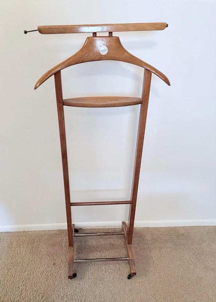 MCM Italian Wood Valet- Made In Italy Gentleman's Tie Suit Butler Man Caddy - Image 3 of 4