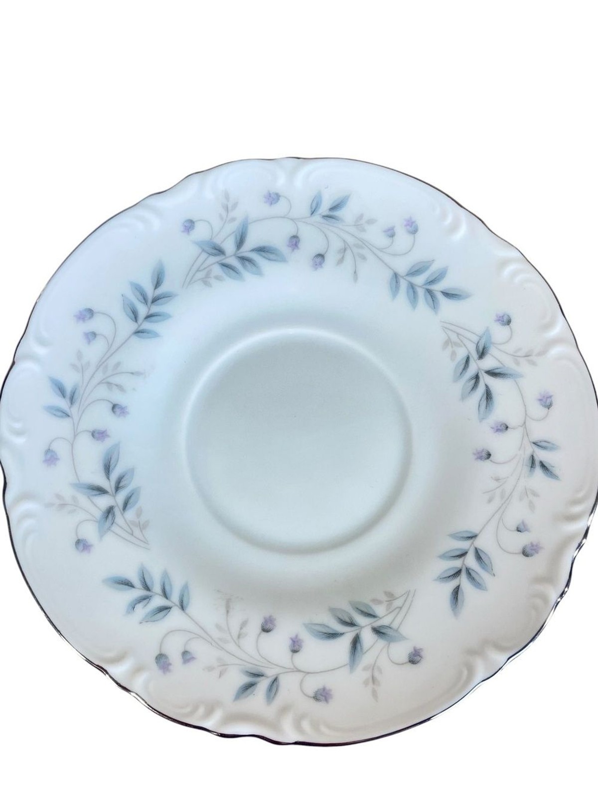 Mikasa Chalfonte Tea Cup Saucer Set Blue White Floral Pattern Vintage Fine China