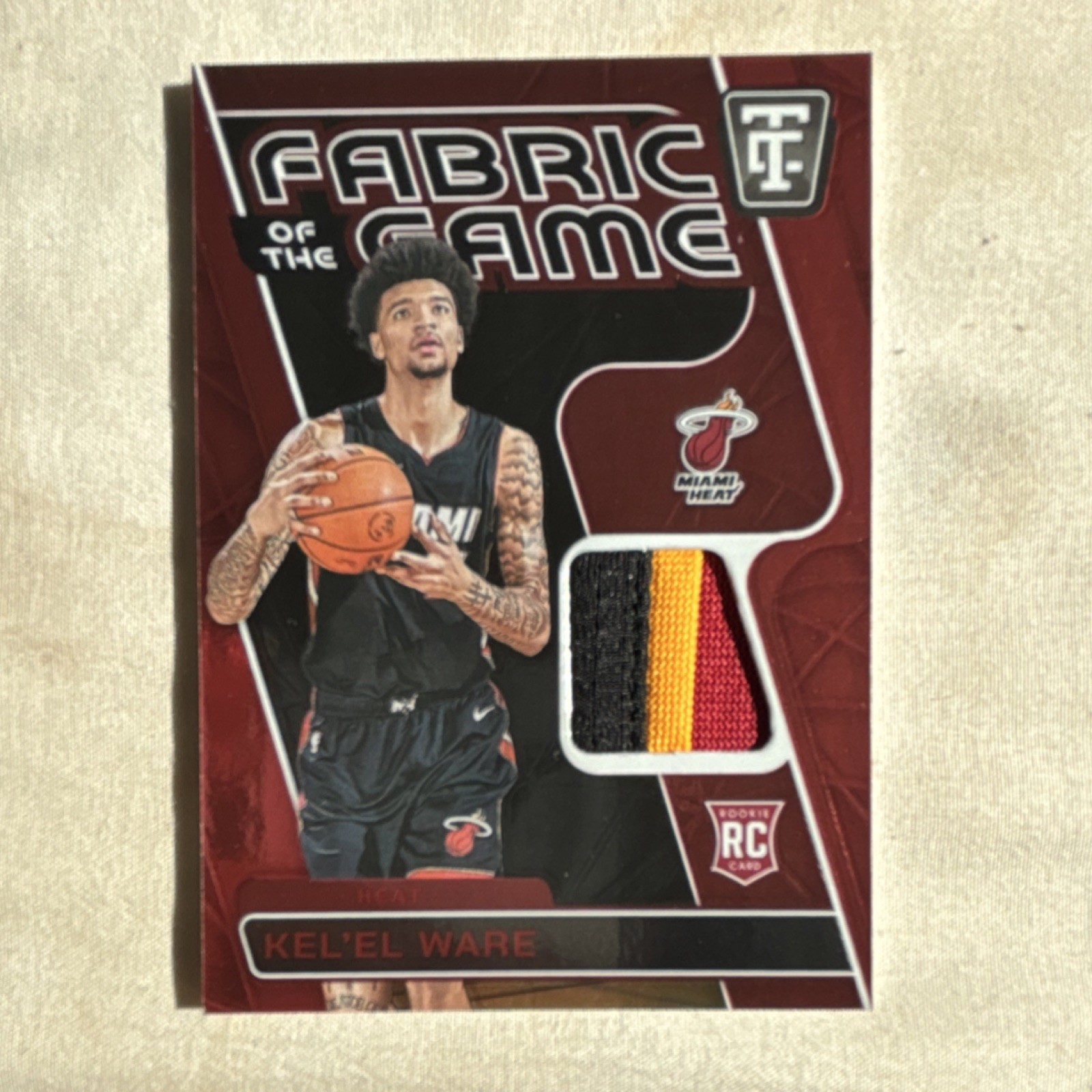 Panini 2024-25 Totally Certified Mirror Red Kel'el Ware RC Fabric Miami Heat /75