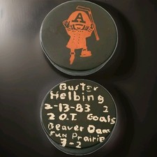 MILWAUKEE ADMIRALS VINTAGE OFFICIAL TOURNAMENT GAME USED PUCK MADE IN 🇨🇿 STATS