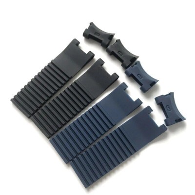 22*20mm for Ulysse Nardin DIVER Watchband Strap Striped Silicone Rubber + Tools