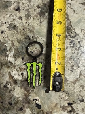 Monster Energy Drink Key chain Ring Green Logo Metal Enamel New