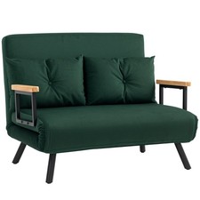HOMCOM Click Clack 2 Seater Sofa Bed for Living Room, Guest Room, Green